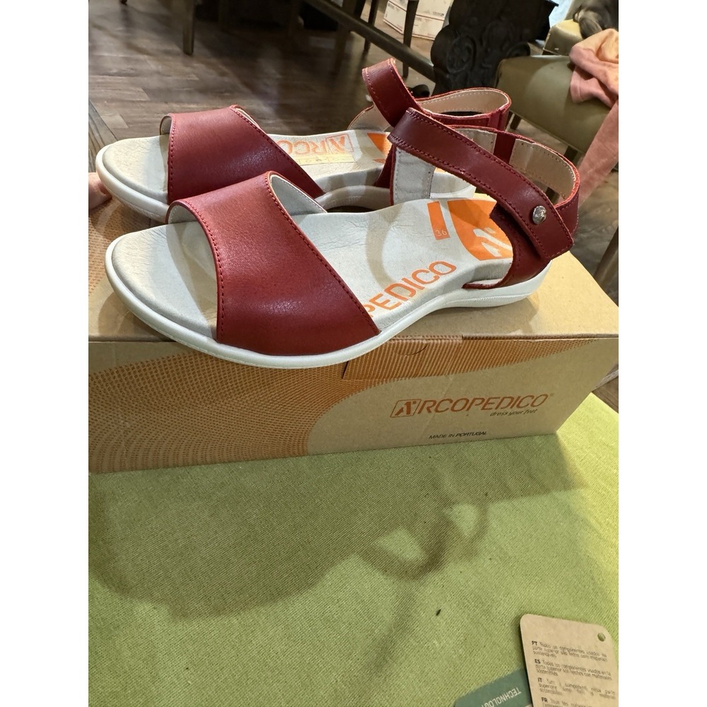 Arcopedico Women's Rapa‎ Nui Sandal Red Size 36 US 5.5-6 Comfort - Picture 3 of 9